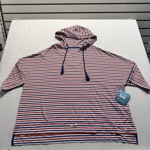 Coolibar Beach Hoodie Womens Sz 3X Color Block Striped New With Tags